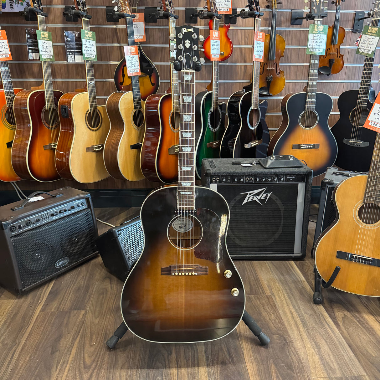 Gibson J160E Electro Acoustic Guitar 2007 (Pre-Owned) - Music Vault