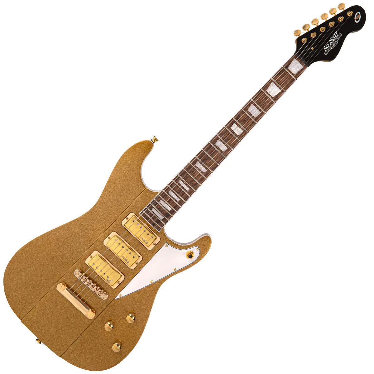 Joe Doe By Vintage Gas Jockey Electric Guitar Sparkling Gold Sand + Hard Case
