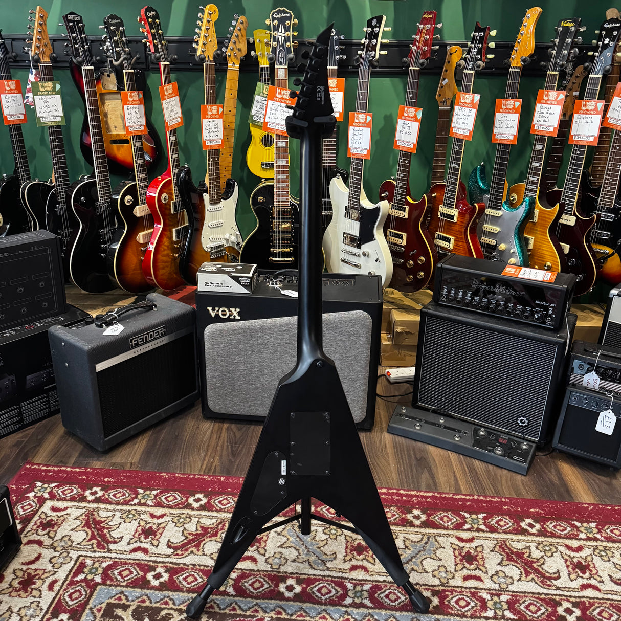 Solar Guitars V1.6FRC Flying V Electric Guitar Carbon Matte Black (Pre-Owned)