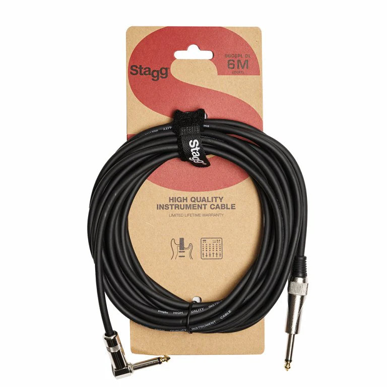 Stagg SGC6PLDL Right Angle Instrument Cable 6m / 20ft