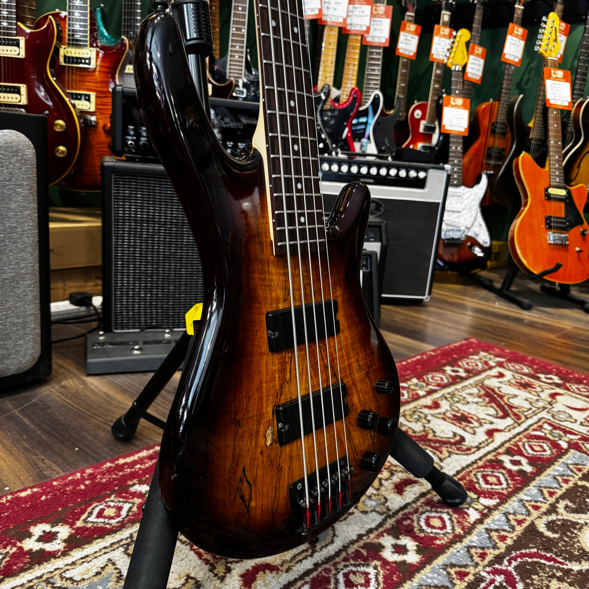 Ibanez GIO GSR205SM Spalted Maple Active 5 String Bass Guitar Brown Burst (Pre-Owned)
