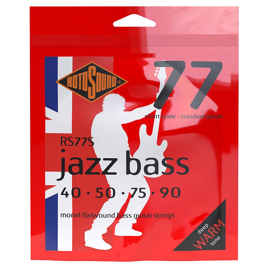 Rotosound Jazz Bass 77 Short Scale Flatwound Bass Guitar Strings RS77S (40-90)
