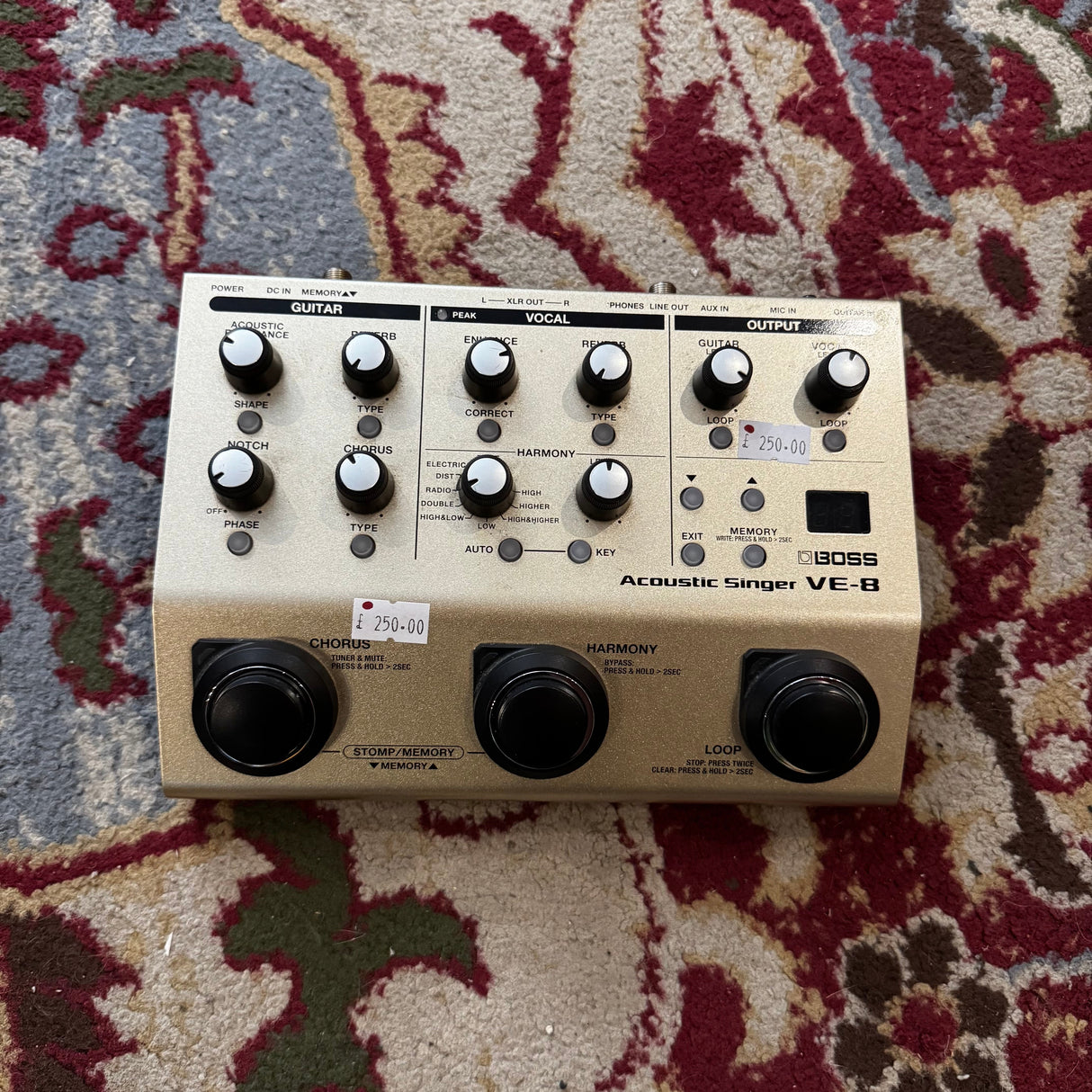 Boss VE-8 Vocal Acoustic Singer Guitar & Vocal Effects Processor Pedal (Pre-Owned)
