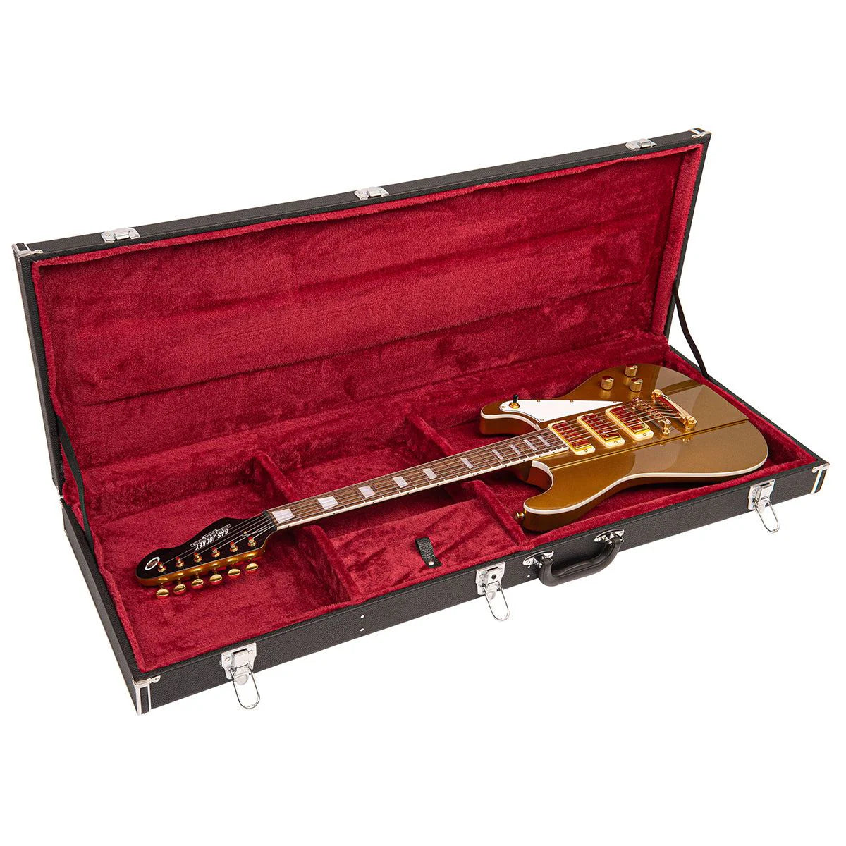 Joe Doe By Vintage Gas Jockey Electric Guitar Sparkling Gold Sand + Hard Case