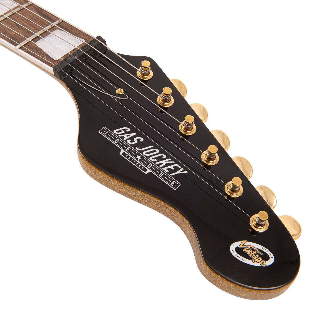 Joe Doe By Vintage Gas Jockey Electric Guitar Sparkling Gold Sand + Hard Case
