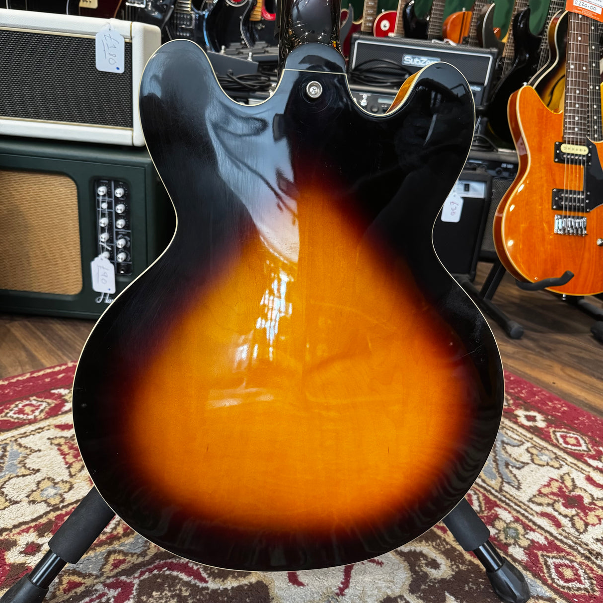 Burny RSA65 Semi Hollowbody Electric Guitar Sunburst (Pre-Owned)