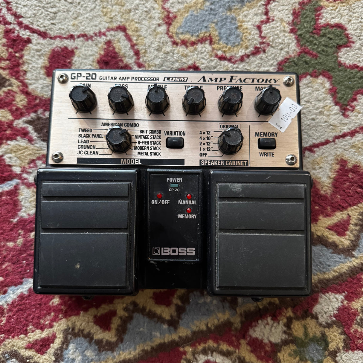 Boss GP-20 Amp Factory Guitar Amplifier & Speaker Cabinet Simulator Pedal (Pre-Owned)