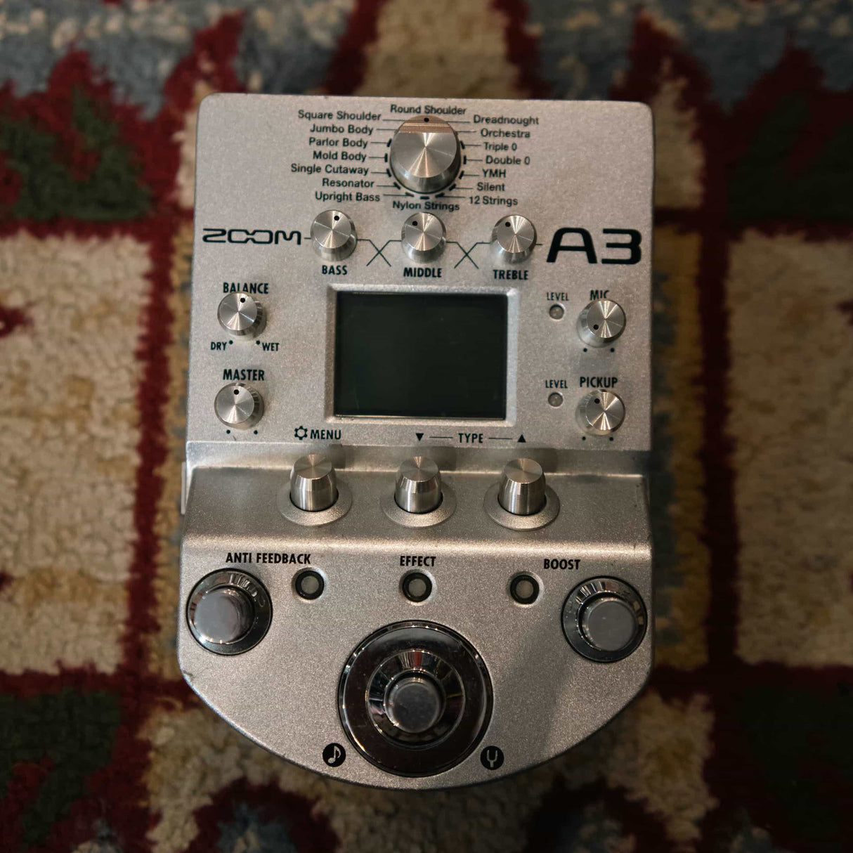 Zoom A3 Acoustic Preamp & Multi Effects Pedal (Pre-Owned) - Music Vault