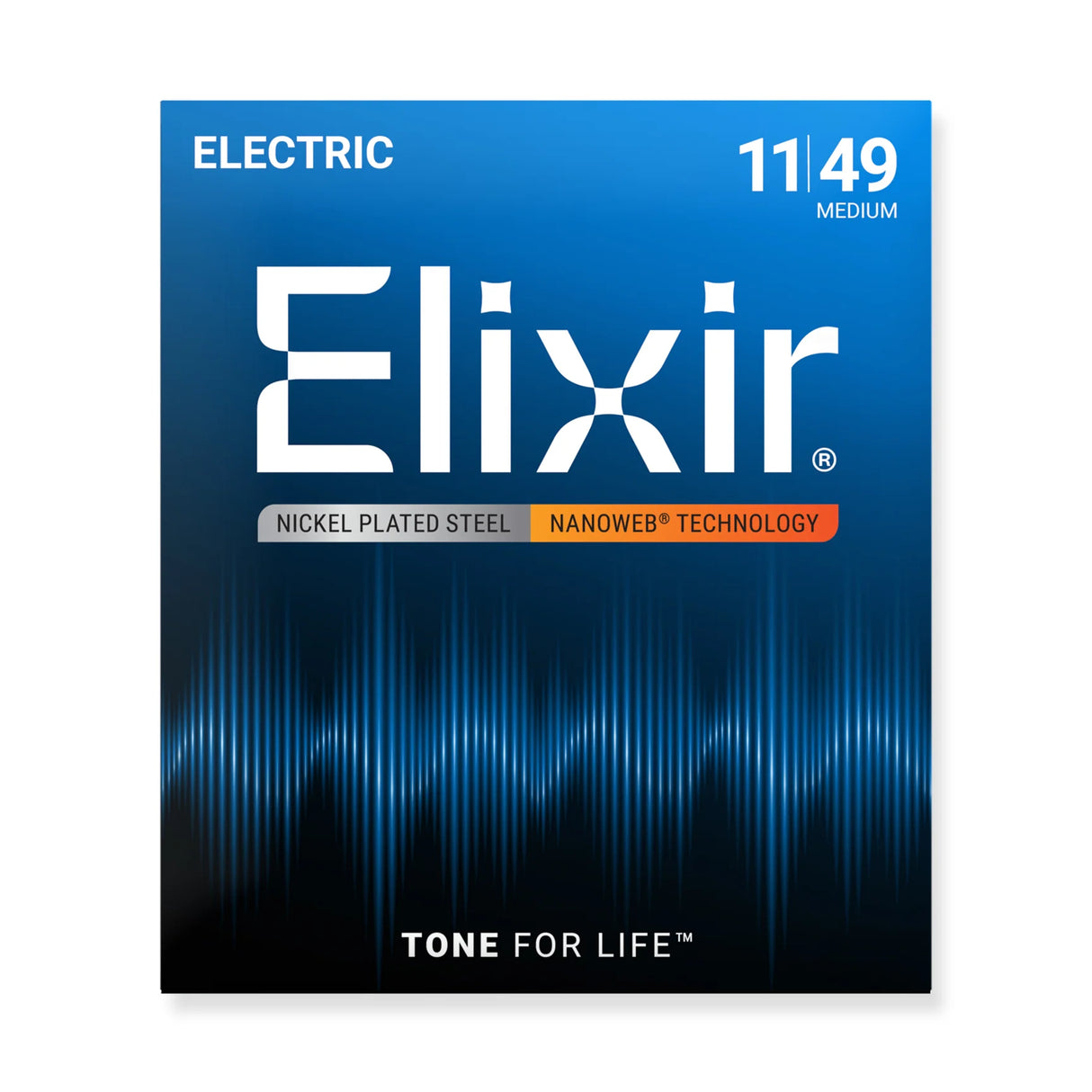 Elixir Nanoweb Coated Electric Guitar Strings Medium (11-49)