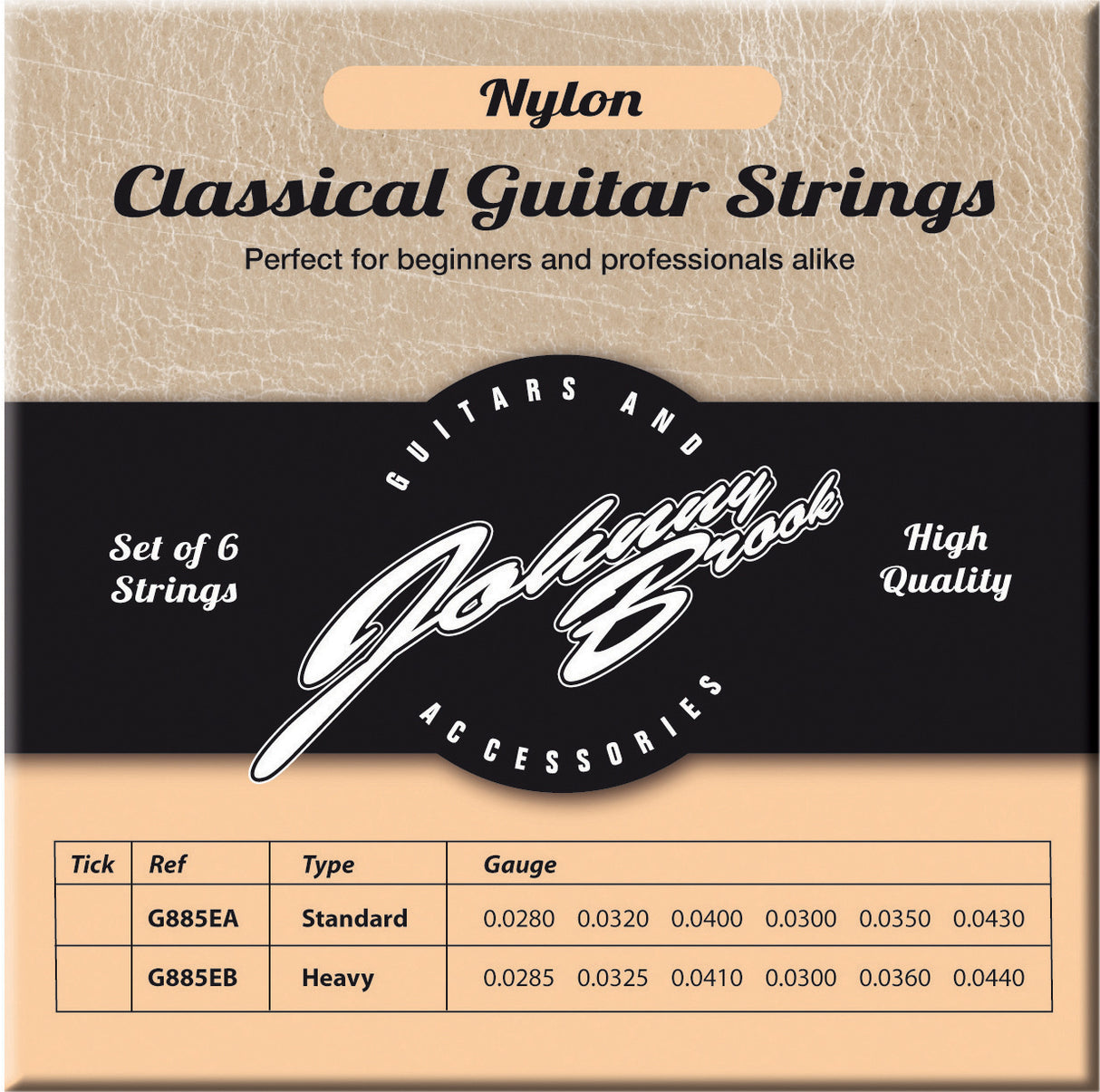 Johnny Brook G884G Classical Acoustic Guitar Strings Standard (28-43) - Music Vault