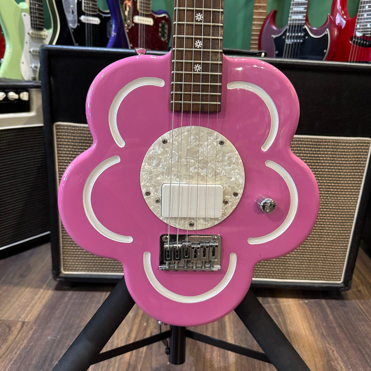 Daisy Rock Pink Flower Electric Guitar (Pre-Owned)