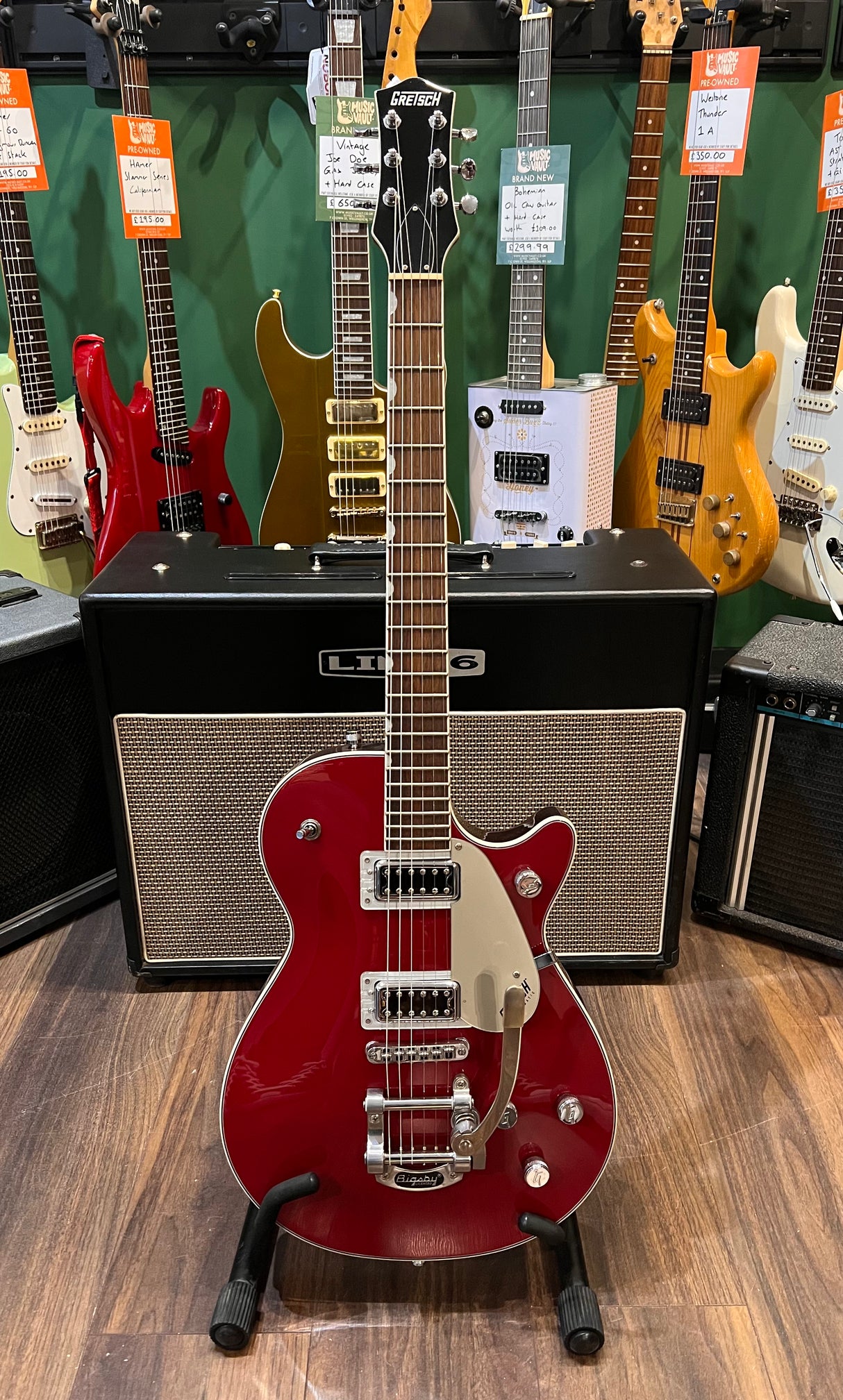 Gretsch G5230T Electromatic Jet FT Single Cut Bigsby Firebird Red (Pre-Owned) - Music Vault