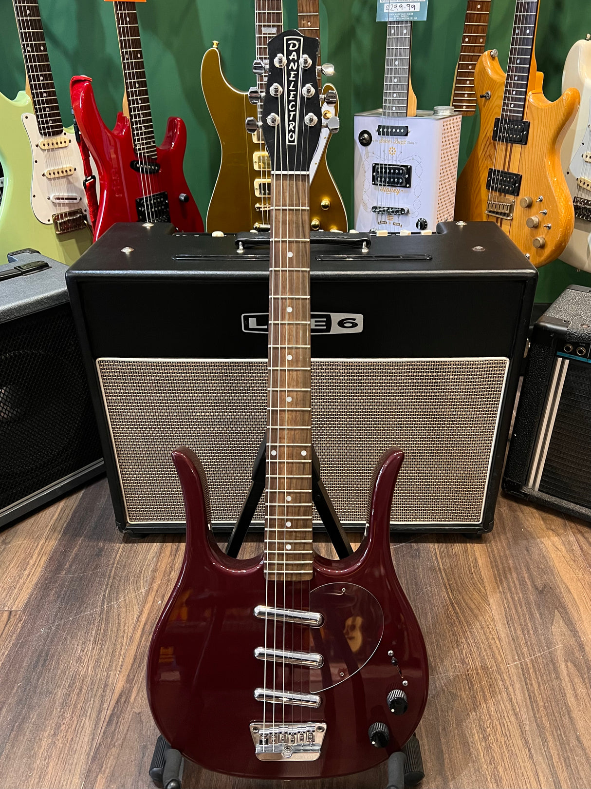 Danelectro 58 Longhorn Beatnik Burgundy (Pre-Owned) - Music Vault