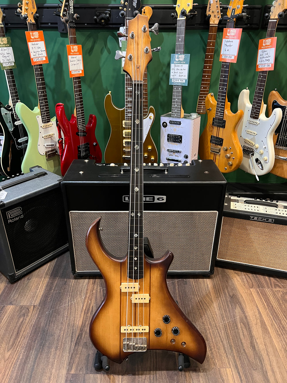 Unknown 1980's Handmade Aria Urchin Fretless Bass Clone (Pre-Owned) - Music Vault