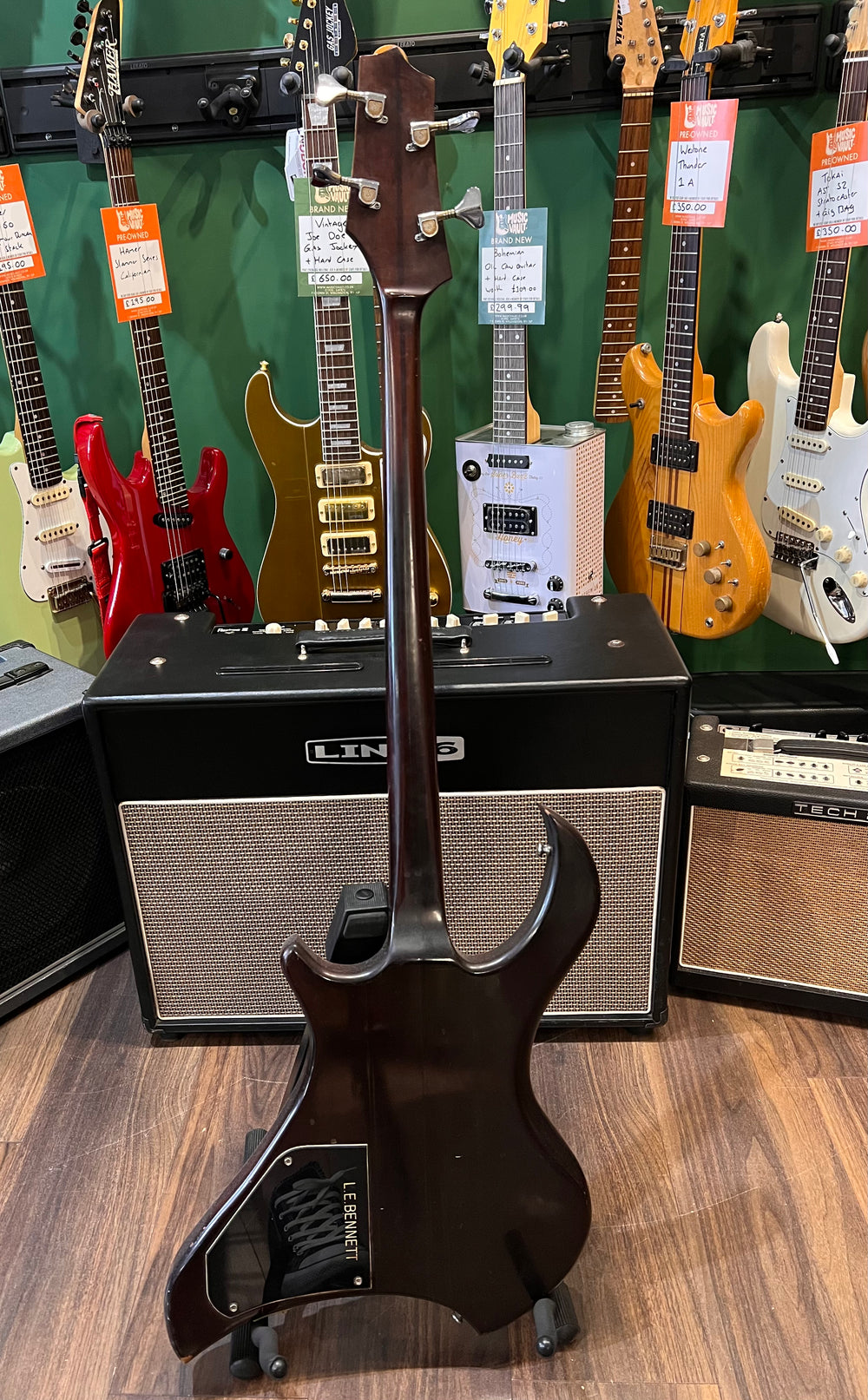 Unknown 1980's Handmade Aria Urchin Fretless Bass Clone (Pre-Owned) - Music Vault