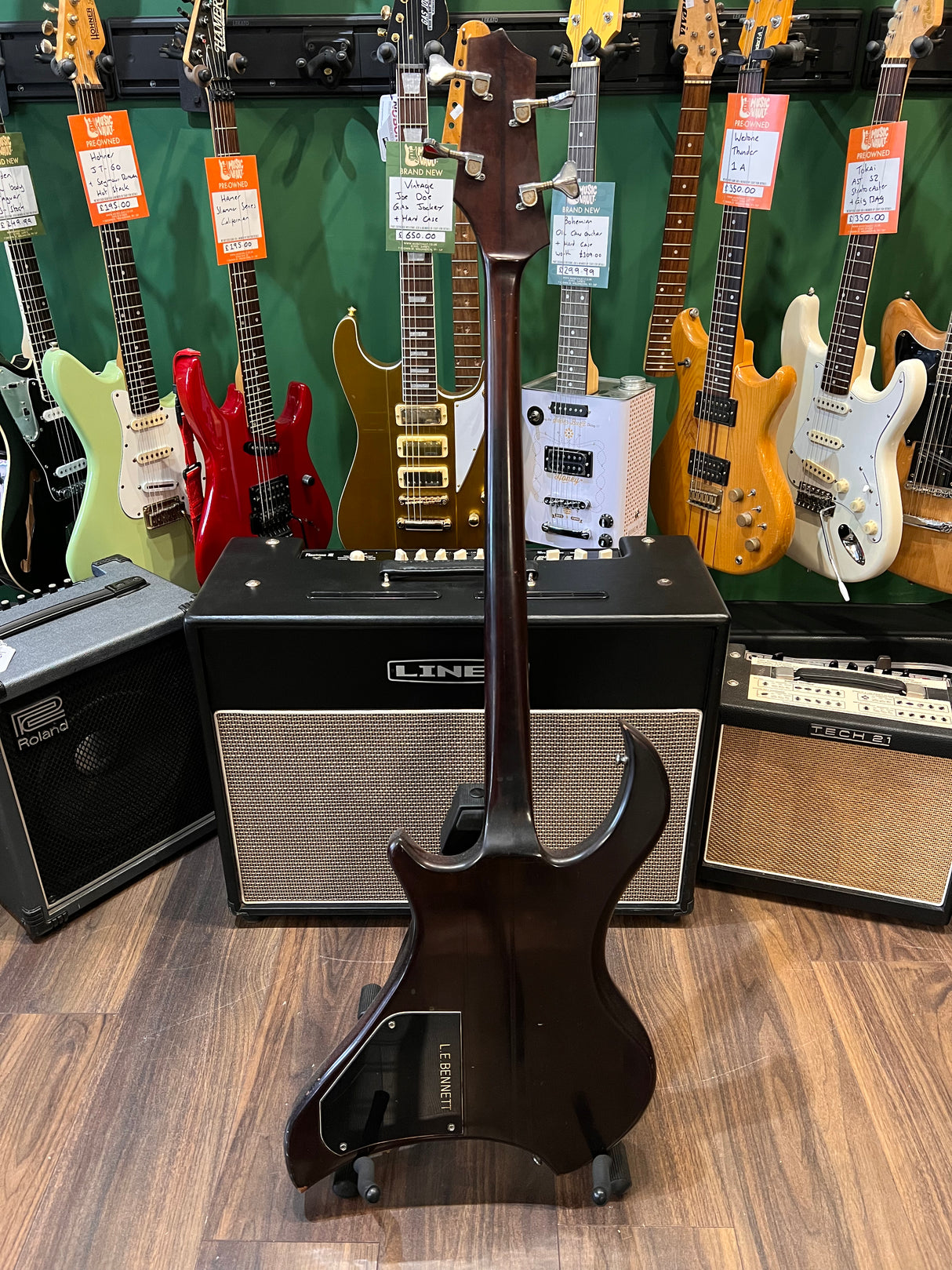 Unknown 1980's Handmade Aria Urchin Fretless Bass Clone (Pre-Owned) - Music Vault