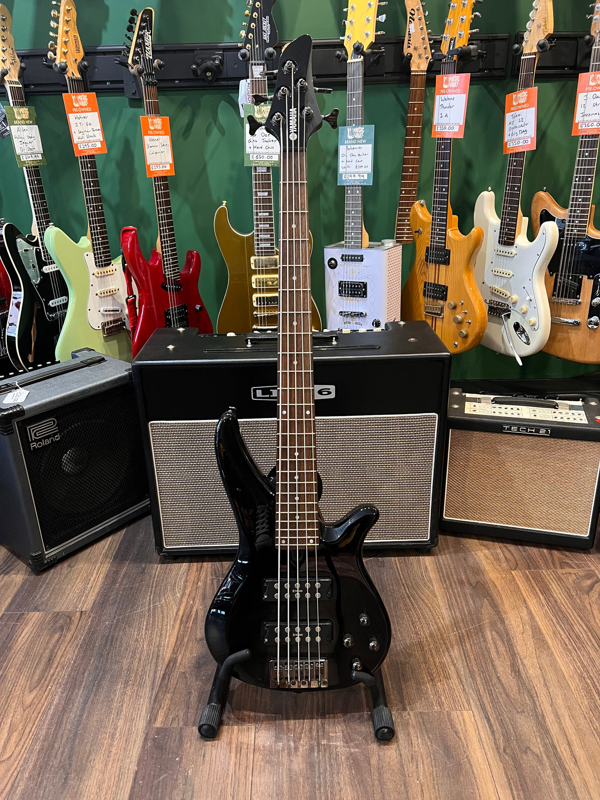 Yamaha RBX375 5 String Bass Black (Pre-Owned) - Music Vault