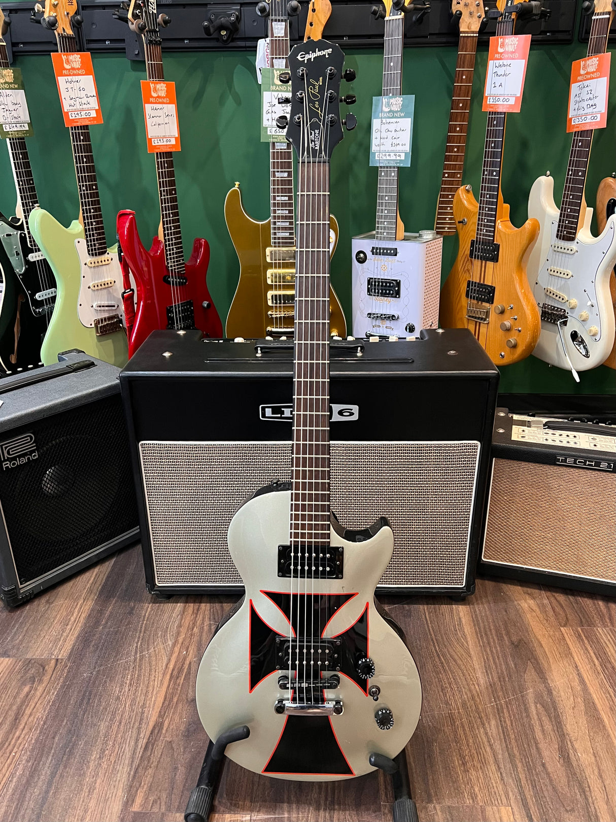 Epiphone Les Paul ENLB Baritone Iron Cross 2004 (Pre-Owned) - Music Vault