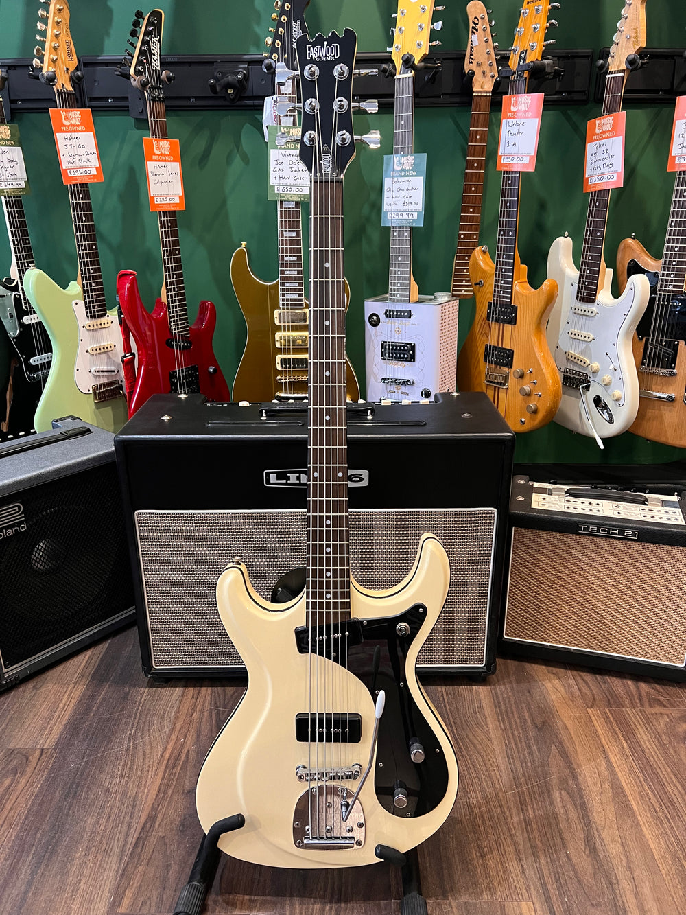 Eastwood Sidejack Bass VI Vintage Cream (Pre-Owned) - Music Vault