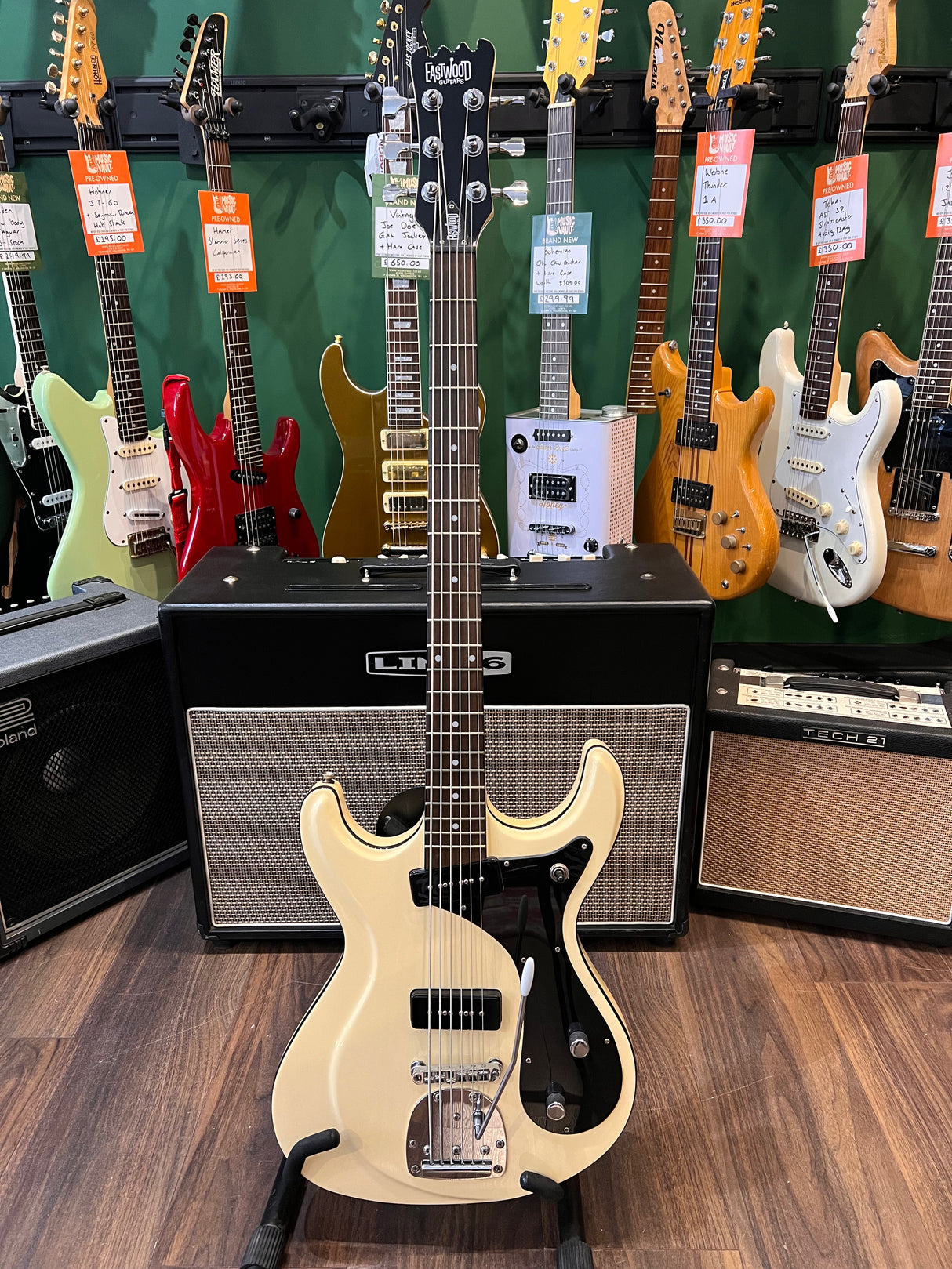 Eastwood Sidejack Bass VI Vintage Cream (Pre-Owned) - Music Vault