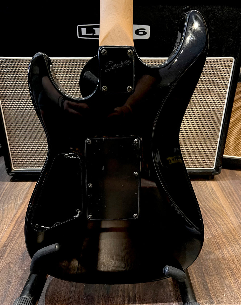 Squire Showmaster Floyd Rose Metallic Black (Pre-Owned) - Music Vault