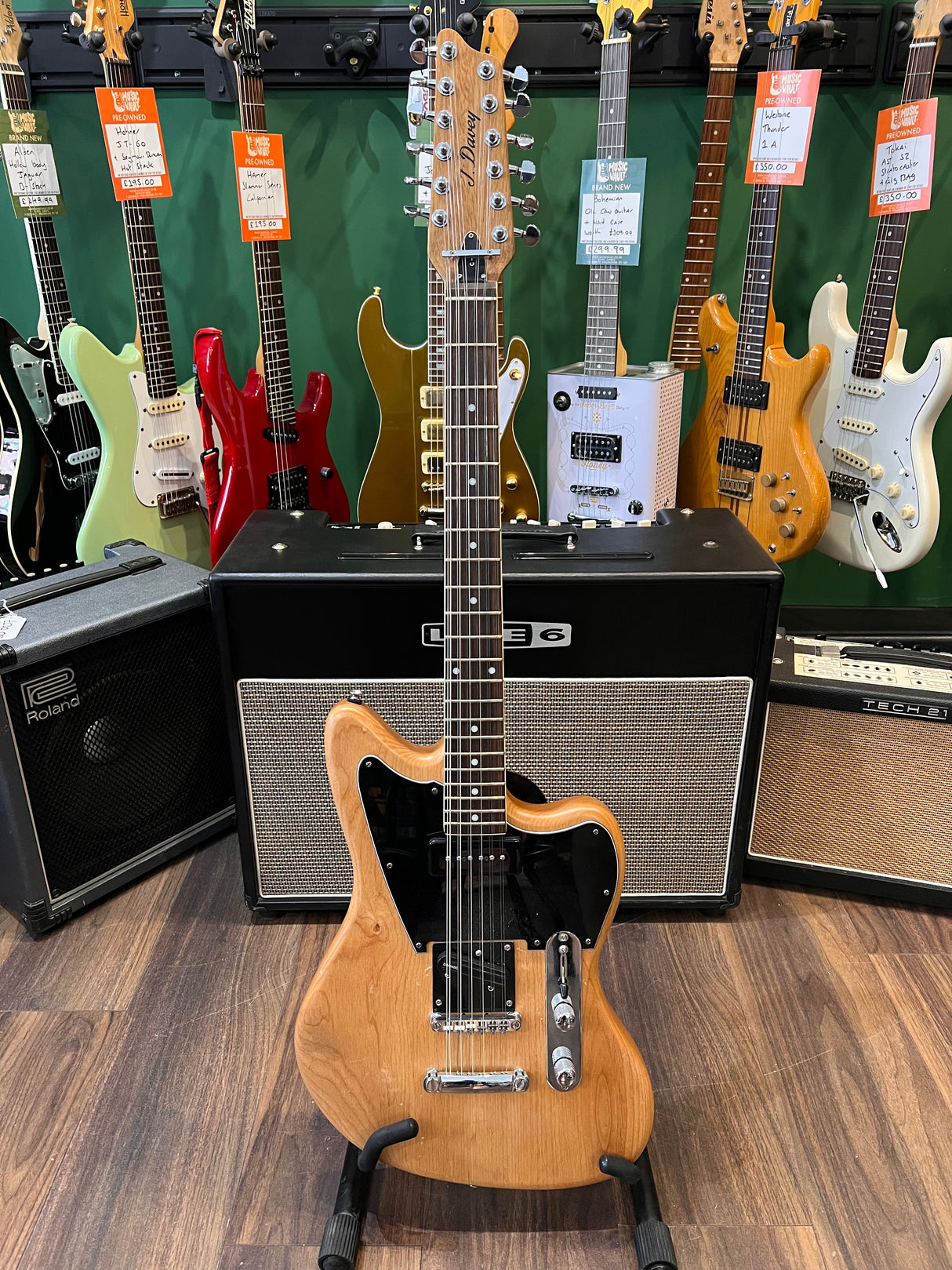 J Davey Custom 12 String Jazzmaster Natural (Pre-Owned) - Music Vault