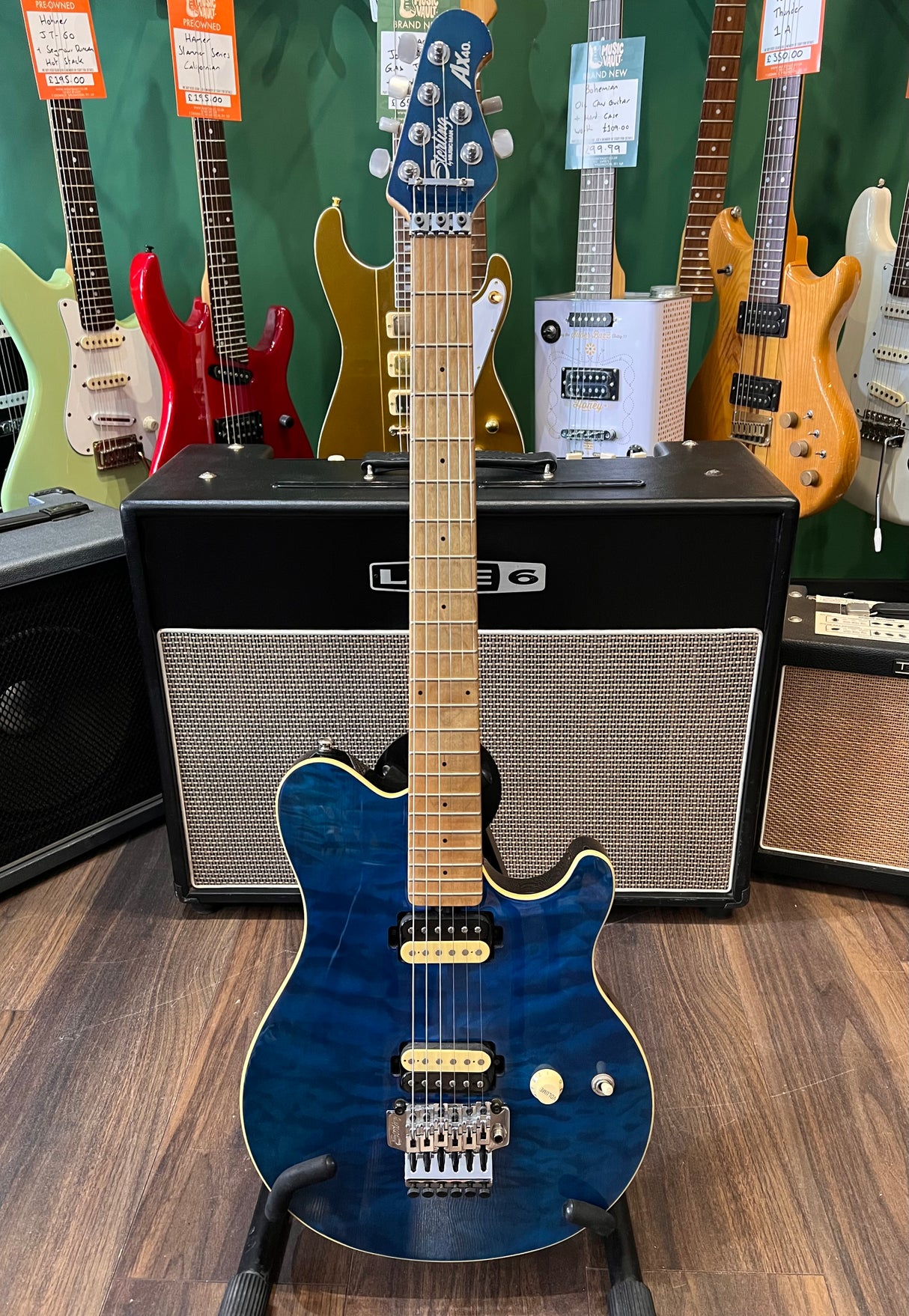 Sterling Music Man Axis AX4 Trans Blue (Pre-Owned)