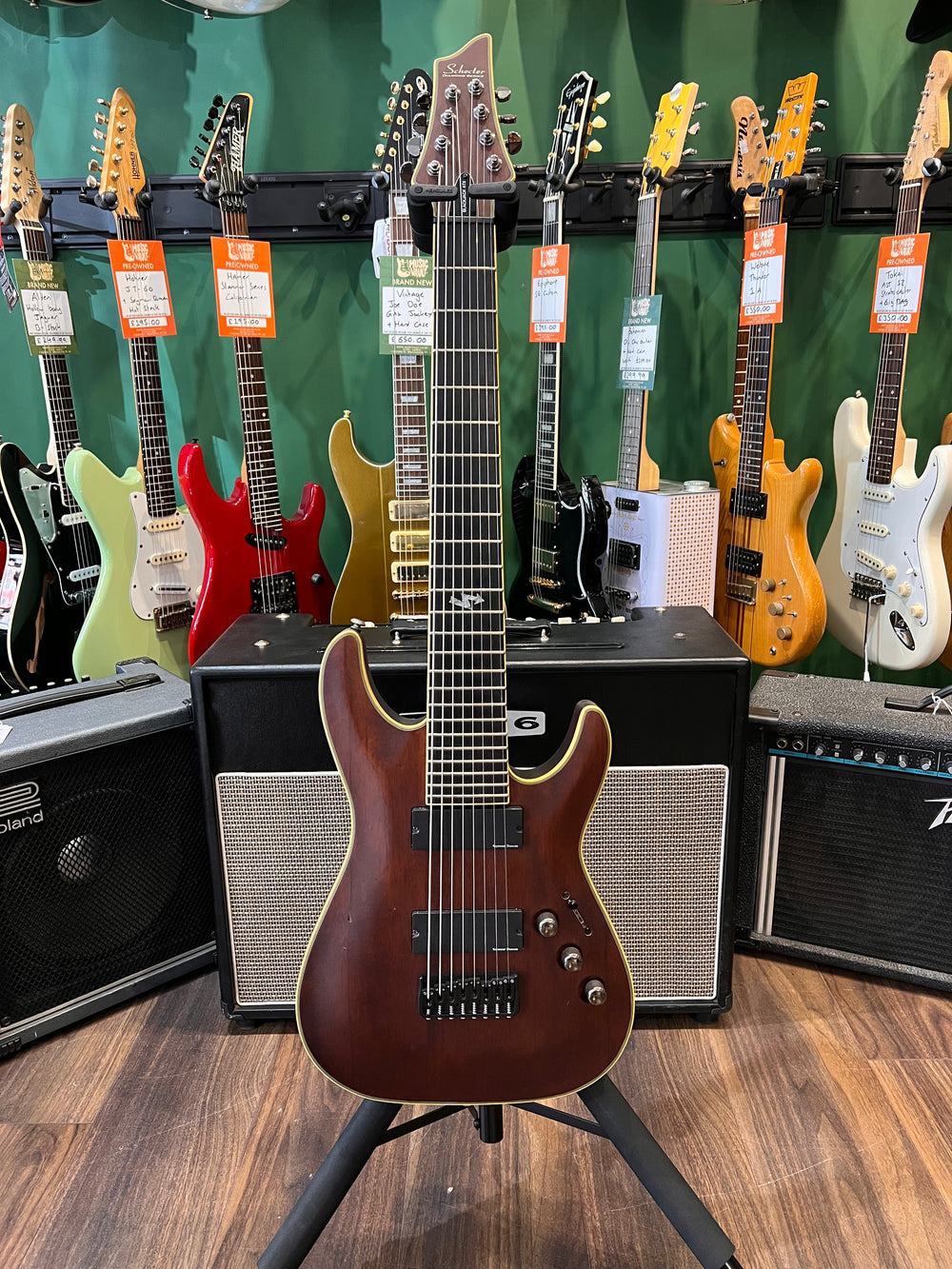 Schecter Blackjack ATX8 C-8 Walnut Satin (Pre-Owned) - Music Vault