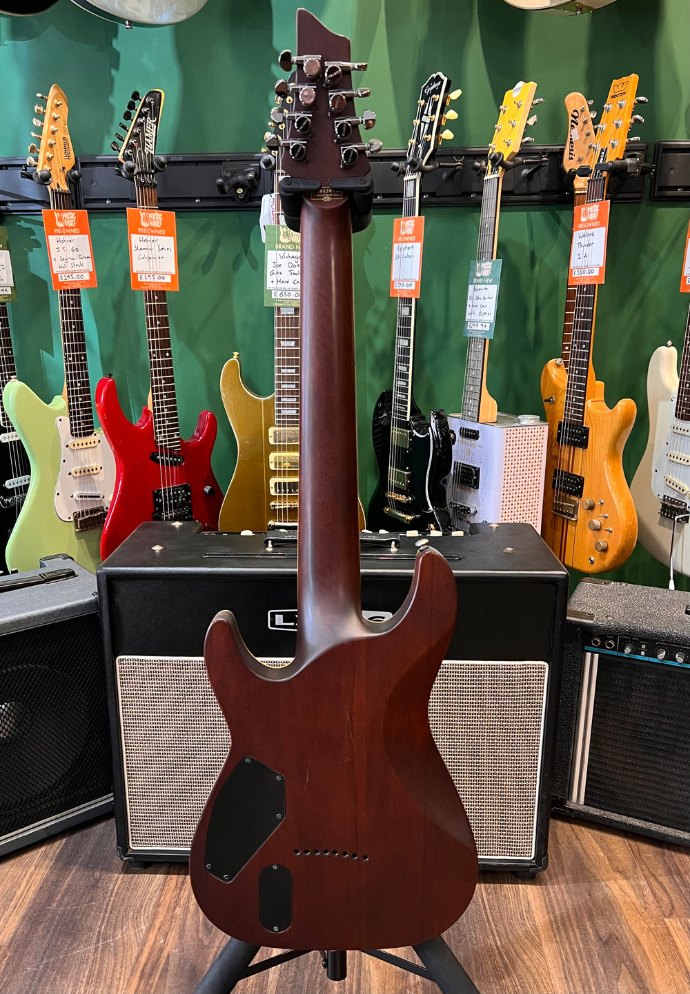 Schecter Blackjack ATX8 C-8 Walnut Satin (Pre-Owned) - Music Vault