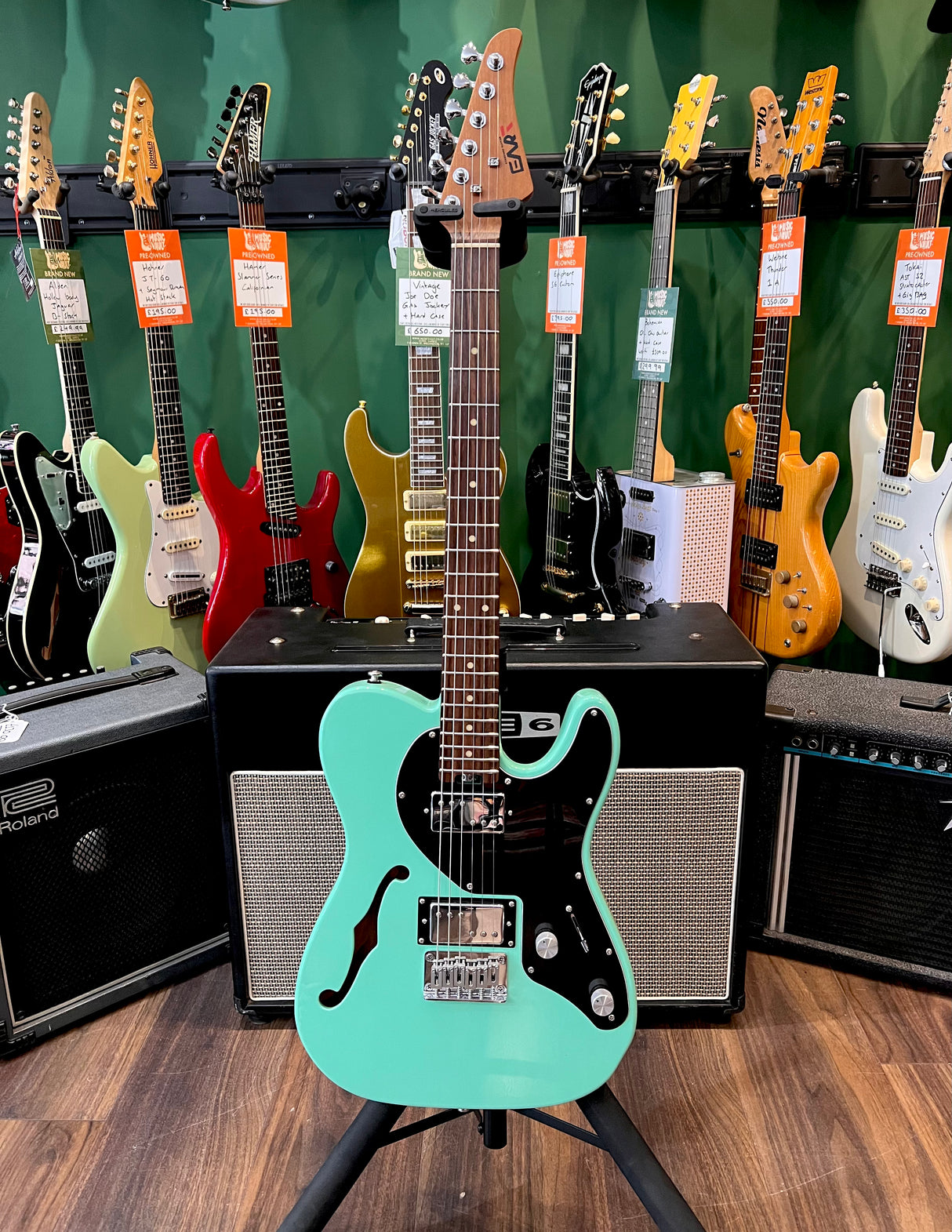 EART E-TT72 Thinline Telecaster Surf Green (Pre-Owned) - Music Vault