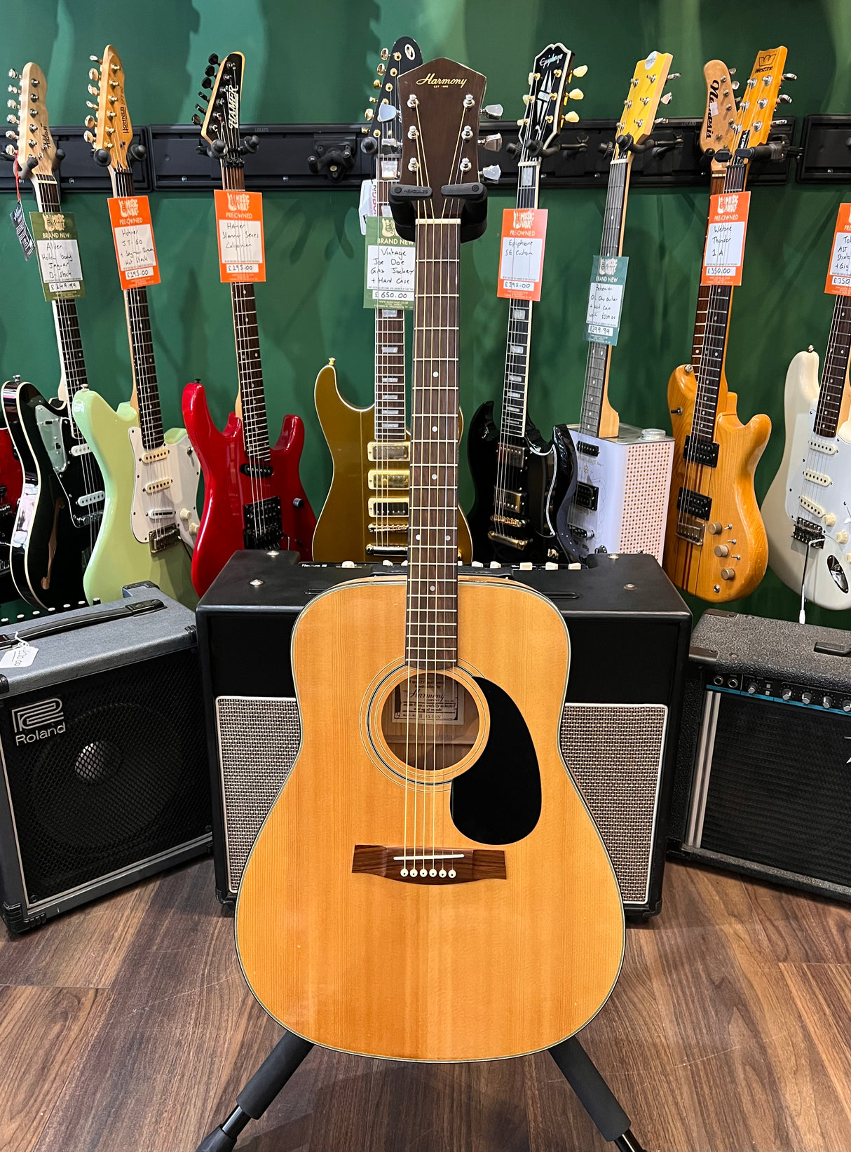 Harmony H6565N Dreadnought Acoustic Natural (Pre-Owned) - Music Vault