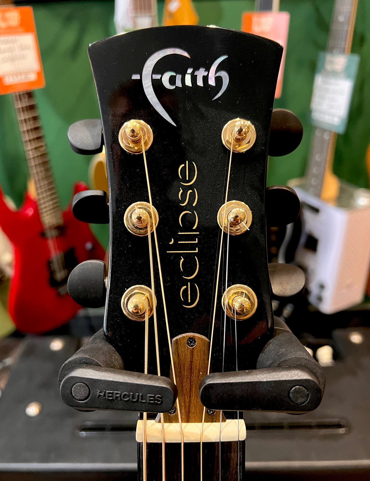 Faith Eclipse Jupiter Jumbo Electro Acoustic Black (Pre-Owned) - Music Vault