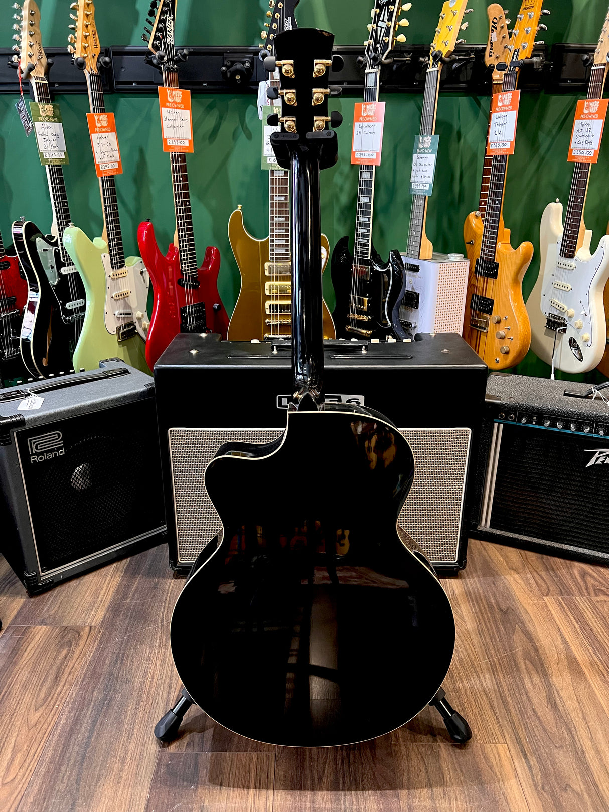 Faith Eclipse Jupiter Jumbo Electro Acoustic Black (Pre-Owned) - Music Vault