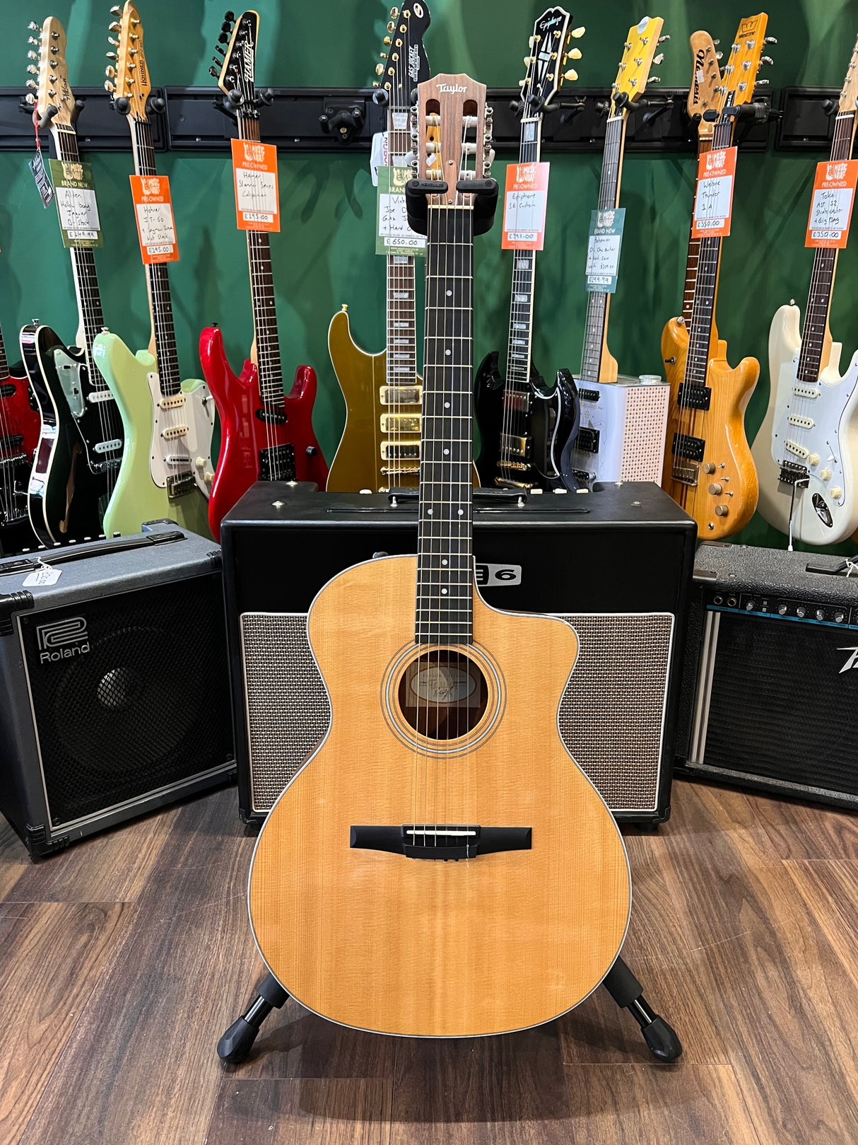 Taylor 214ce-N Grand Auditorium Cutaway Classical Electro Acoustic (Pre-Owned) - Music Vault