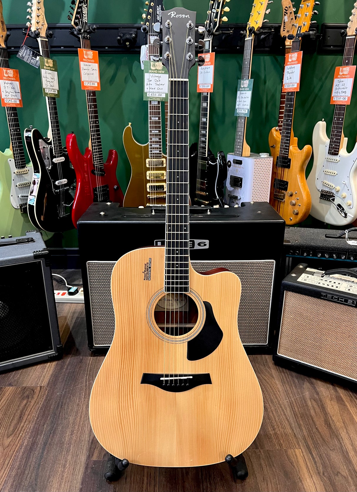 Rosen G11 Dreadnought Cutaway Acoustic Natural (Pre-Owned) - Music Vault