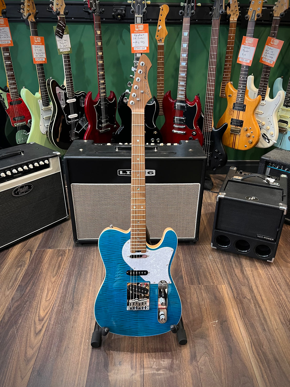Aria 615 MKII Nashville Telecaster Turquoise Blue (Pre-Owned)
