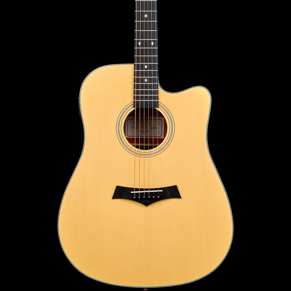 Arrow Guitars Silver Dreadnought Cutaway Electro Acoustic Guitar