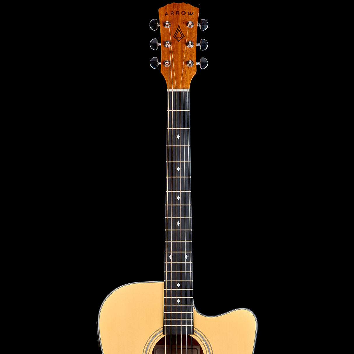 Arrow Guitars Silver Dreadnought Cutaway Electro Acoustic Guitar