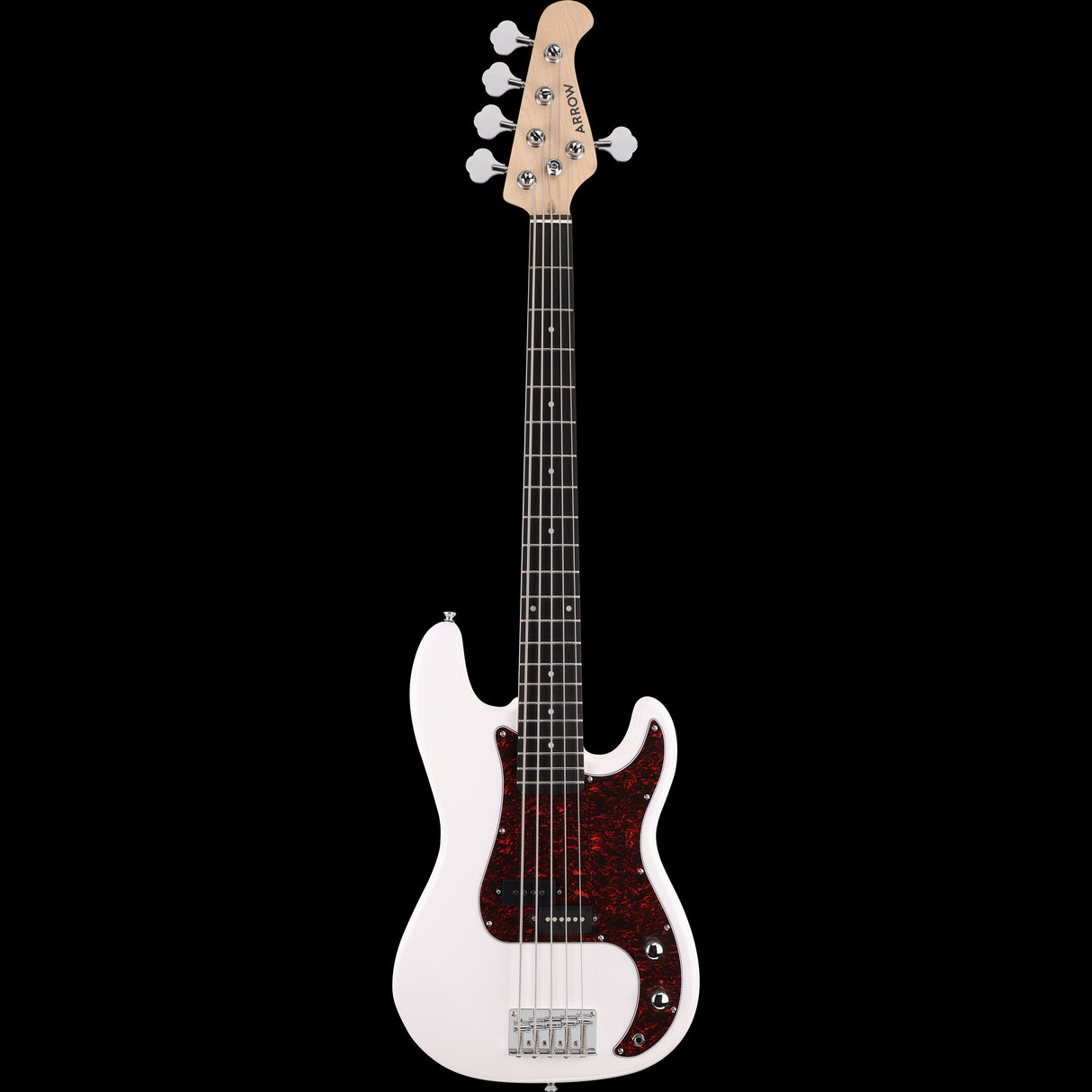 Arrow Guitars Session 5 String Precision Bass Guitar Snow White