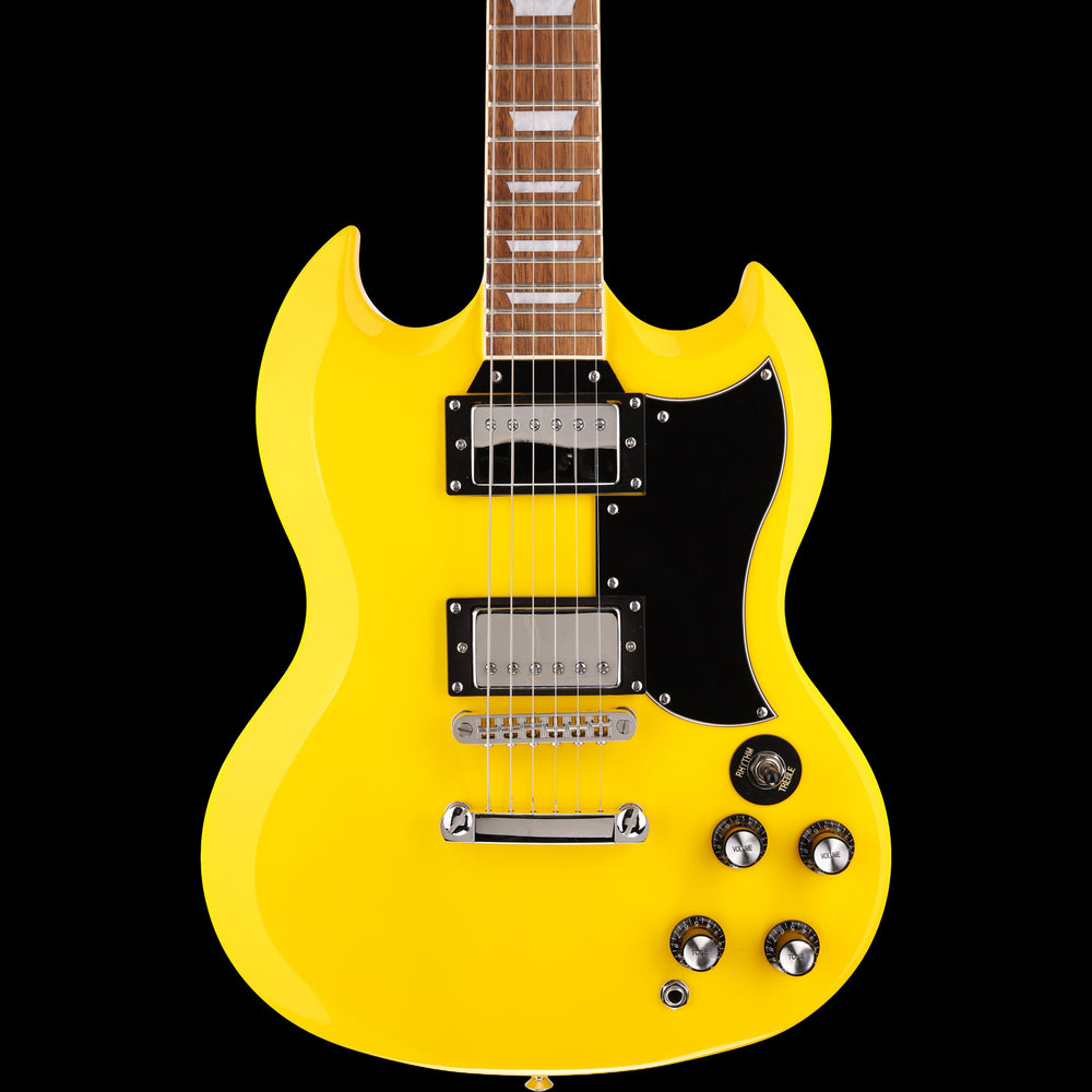 Arrow Guitars Twincut Double Cutaway Electric Guitar Banana Custard Yellow