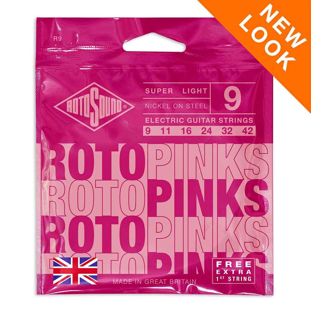 Rotosound Roto Pinks Electric Guitar Strings R9 (9-42)