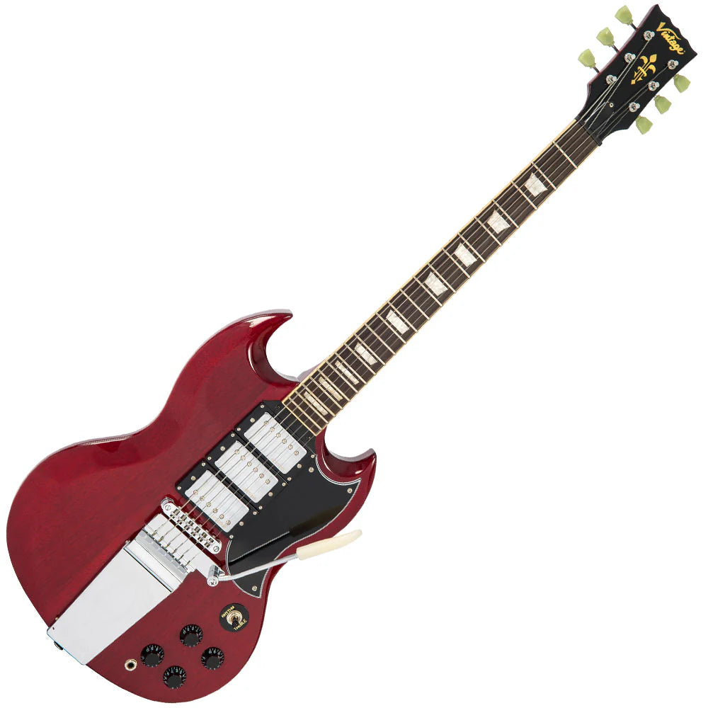 Vintage Reissued Series VS63V With Vintage Style Vibrato Cherry Red - Music Vault