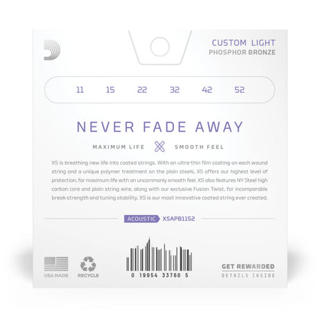 D'Addario XS Phosphor Bronze Acoustic Guitar Strings Custom Light - Music Vault