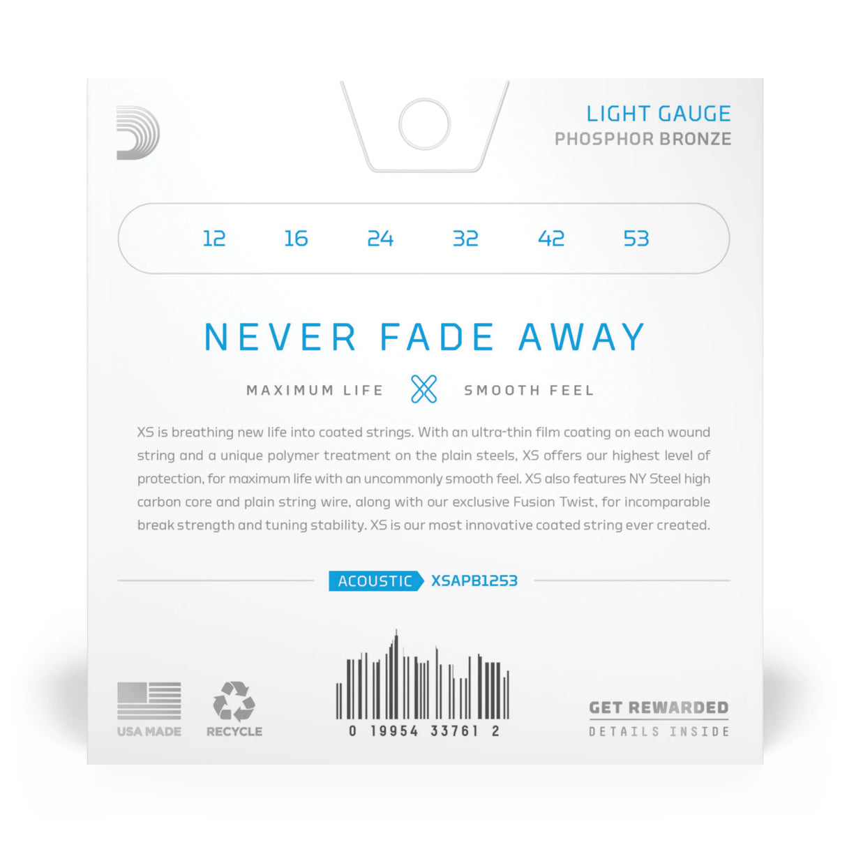 D'Addario XS Phosphor Bronze Acoustic Guitar Strings Light - Music Vault