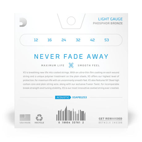 D'Addario XS Phosphor Bronze Acoustic Guitar Strings Light - Music Vault