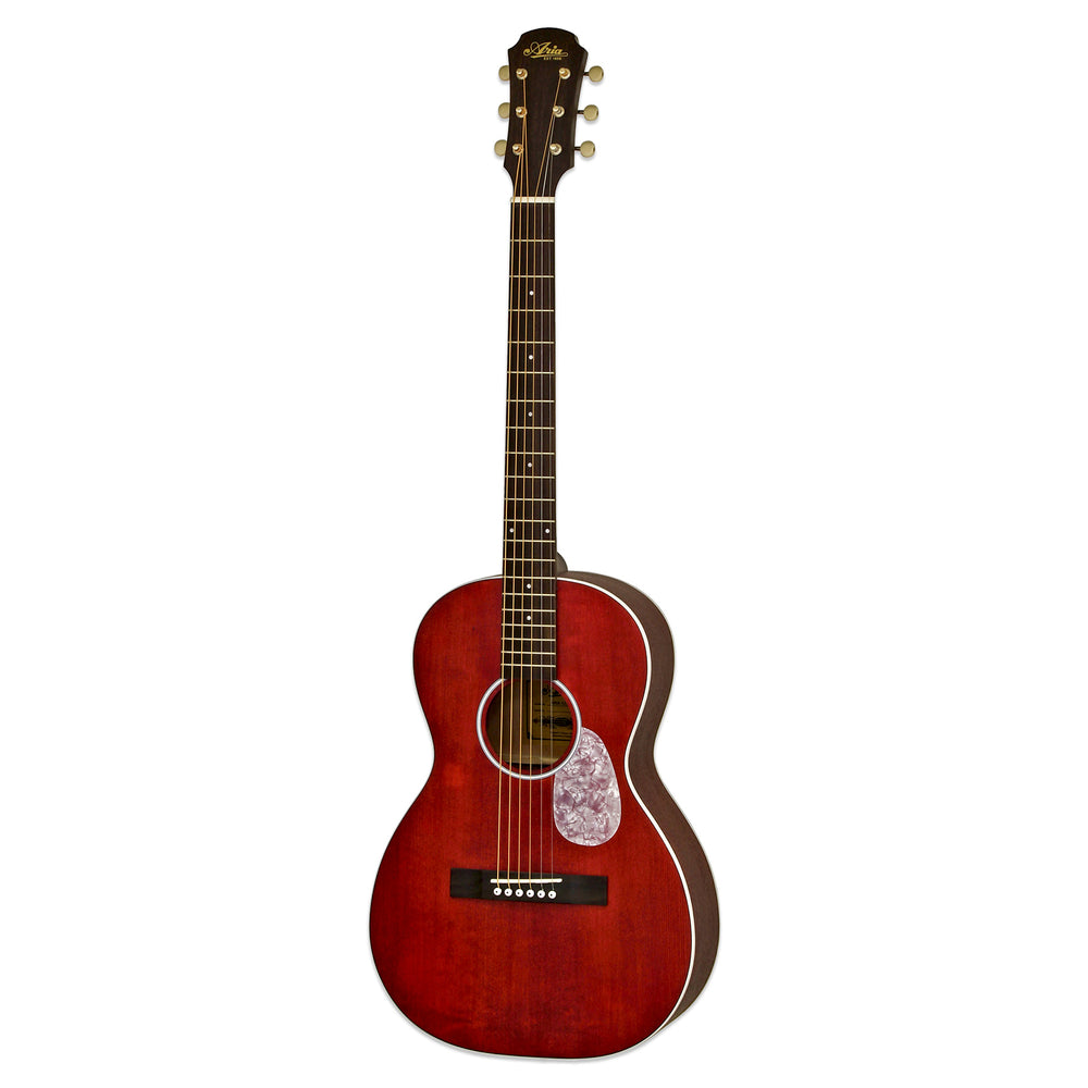 Aria 131UP Urban Player Parlour Acoustic Guitar Stained Red - Music Vault