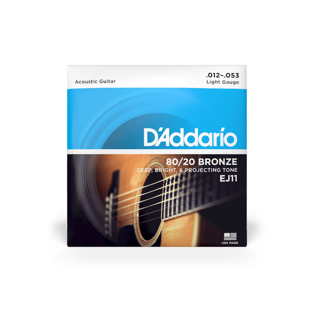 D'Addario 80/20 Bronze Acoustic Guitar Strings Light EJ11 - Music Vault