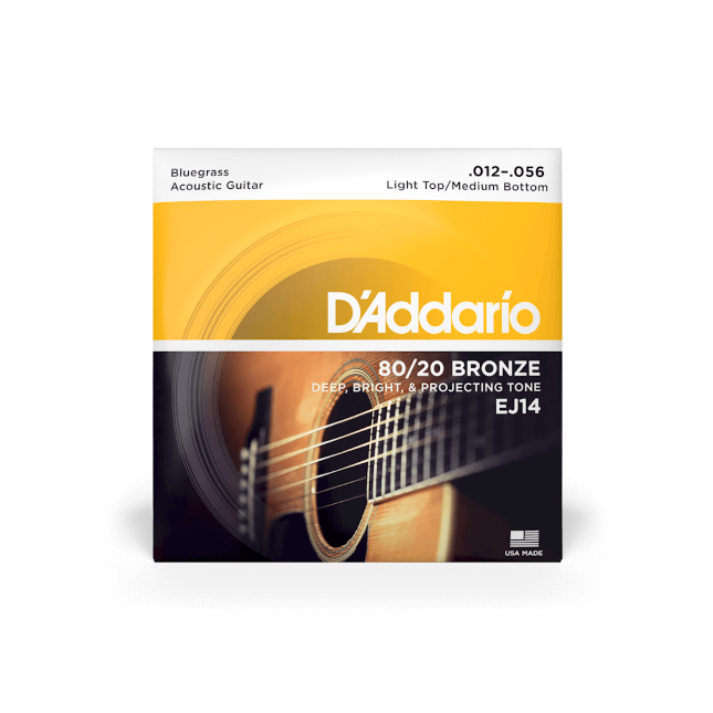 D'Addario 80/20 Bronze Acoustic Guitar Strings Light Top/Medium Bottom EJ14 - Music Vault