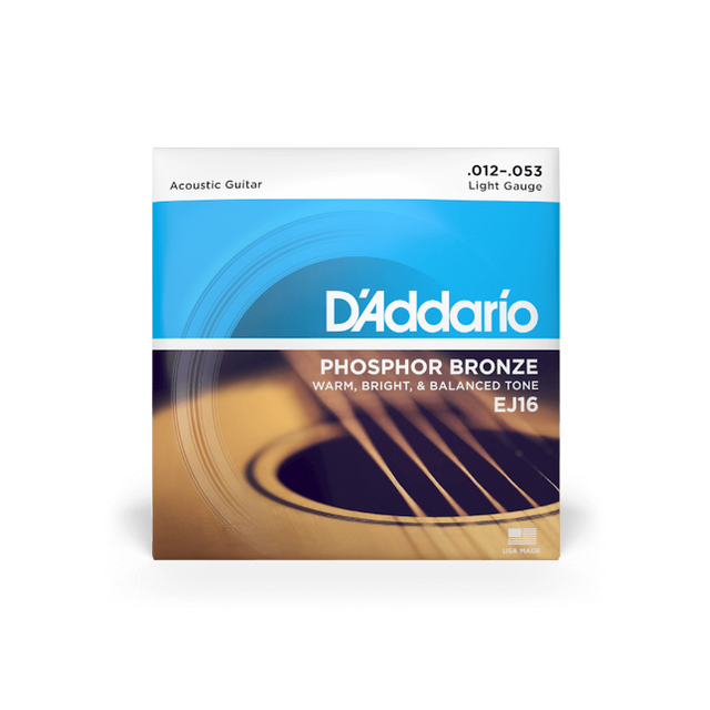 D'Addario Phosphor Bronze Acoustic Guitar Strings Light EJ16 - Music Vault
