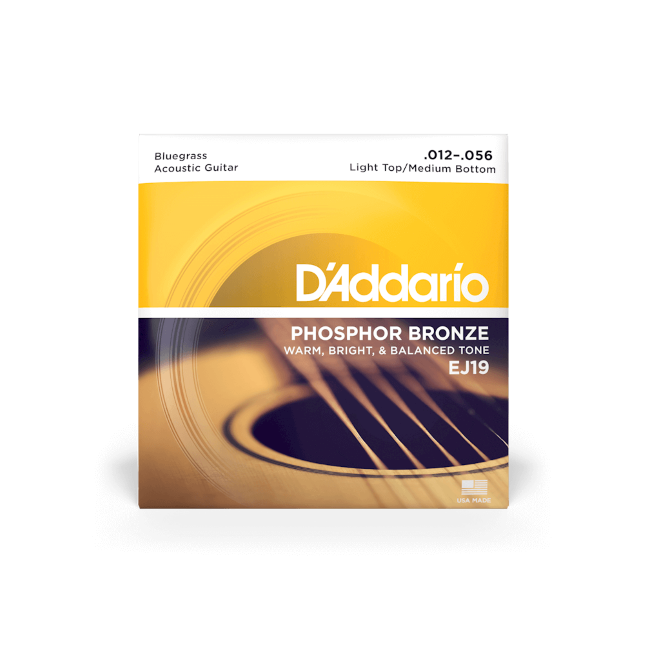 D'Addario Phosphor Bronze Acoustic Guitar Strings Light Top/Medium Bottom EJ19 - Music Vault